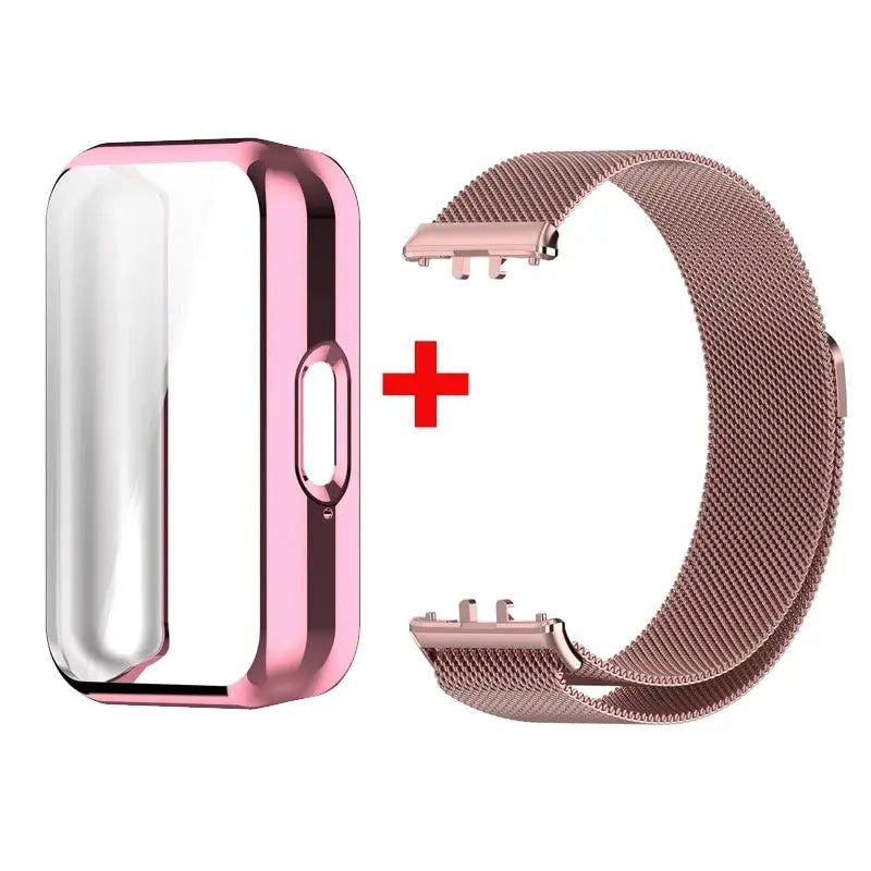 Case + Milanese Strap for Samsung Galaxy Fit 3 – Full Protector Cover & Magnetic Watchband - STRAPS
