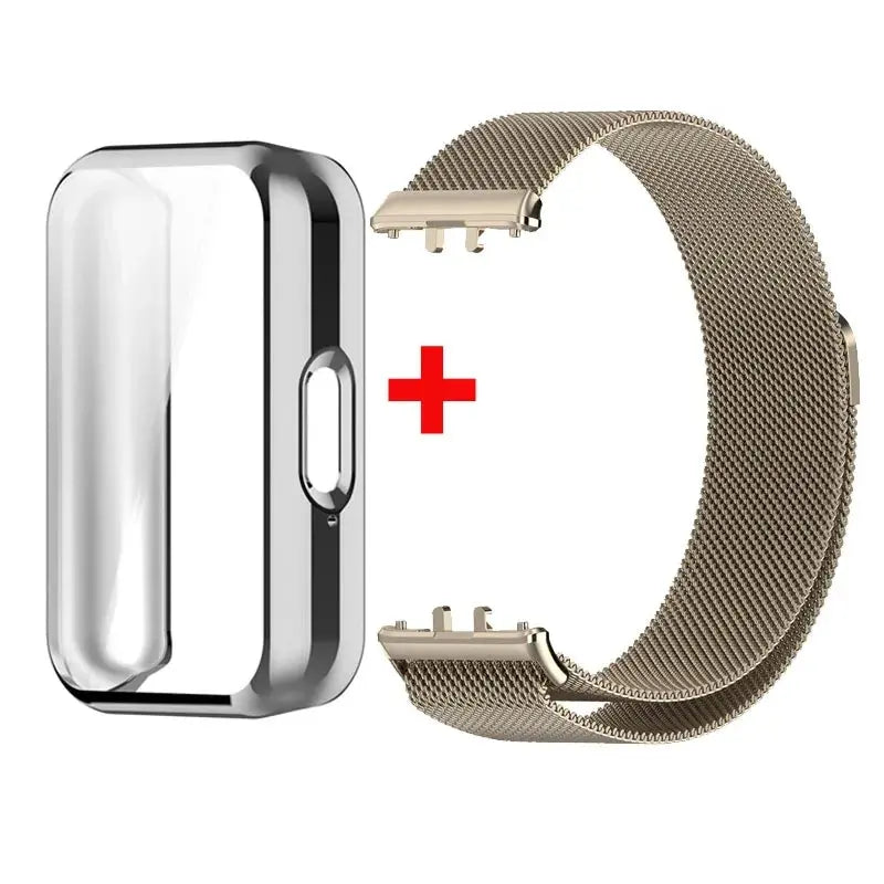 Case + Milanese Strap for Samsung Galaxy Fit 3 – Full Protector Cover & Magnetic Watchband - STRAPS