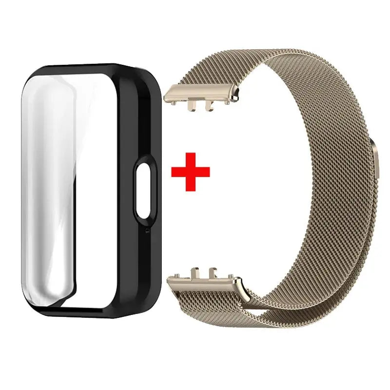 Case + Stainless Steel Milanese Strap for Samsung Galaxy Fit 3 – Magnetic Loop Bracelet & TPU Cover - STRAPS