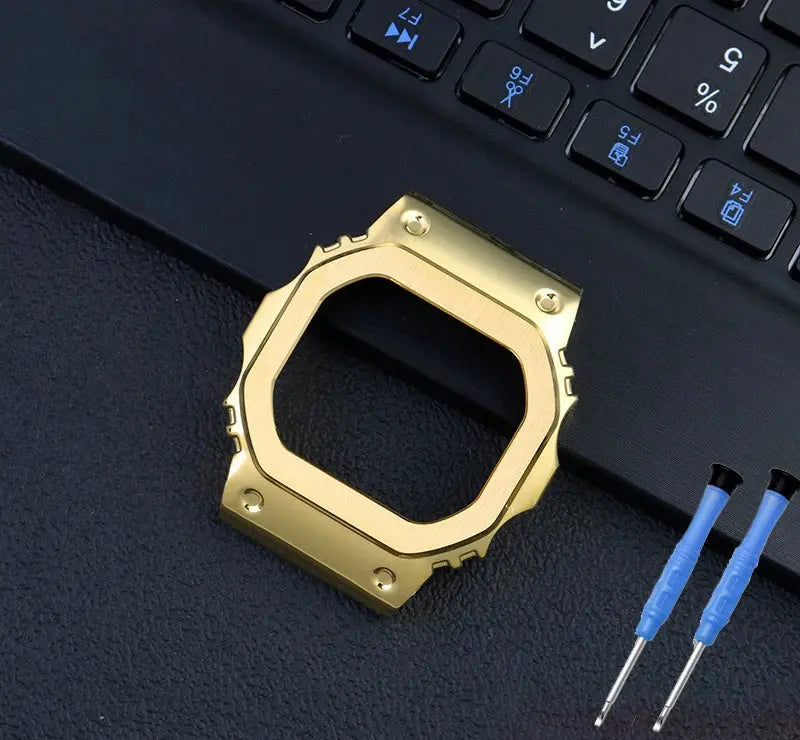 Casio G-Shock GM-5600 Mod Kit - Small Block 3229 - Stainless Steel Case & Strap for DW5600/GW-B5600 - STRAPS