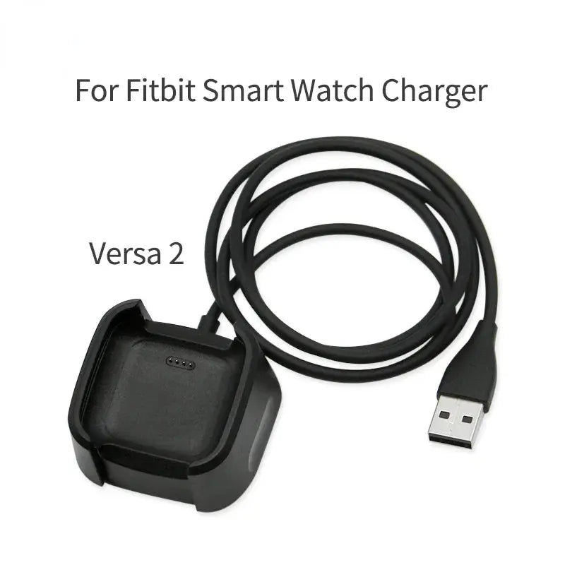 Charger Cable for Fitbit Versa 1/2/Lite, USB Adapter 1m, Black - STRAPS