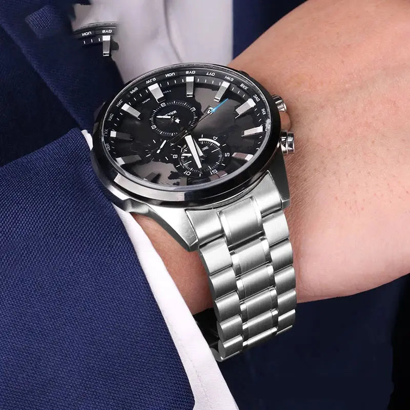 Curved Arc End Solid Matte Stainless Steel Watch Band for Seiko, Citizen, Casio, Timex - 20mm & 22mm - STRAPS