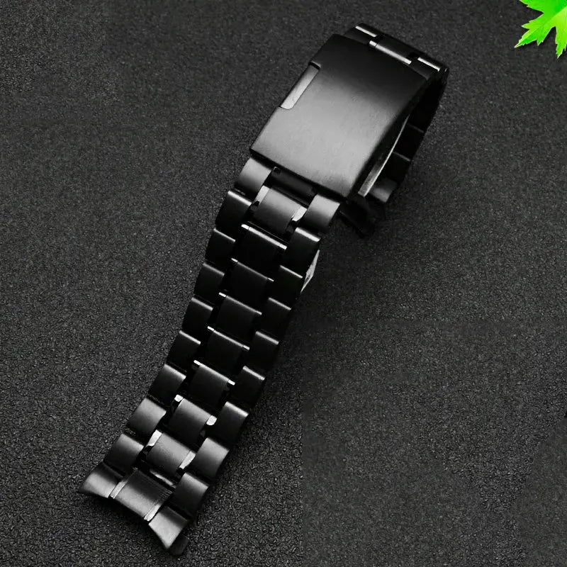 Curved Arc End Solid Matte Stainless Steel Watch Band for Seiko, Citizen, Casio, Timex - 20mm & 22mm - STRAPS