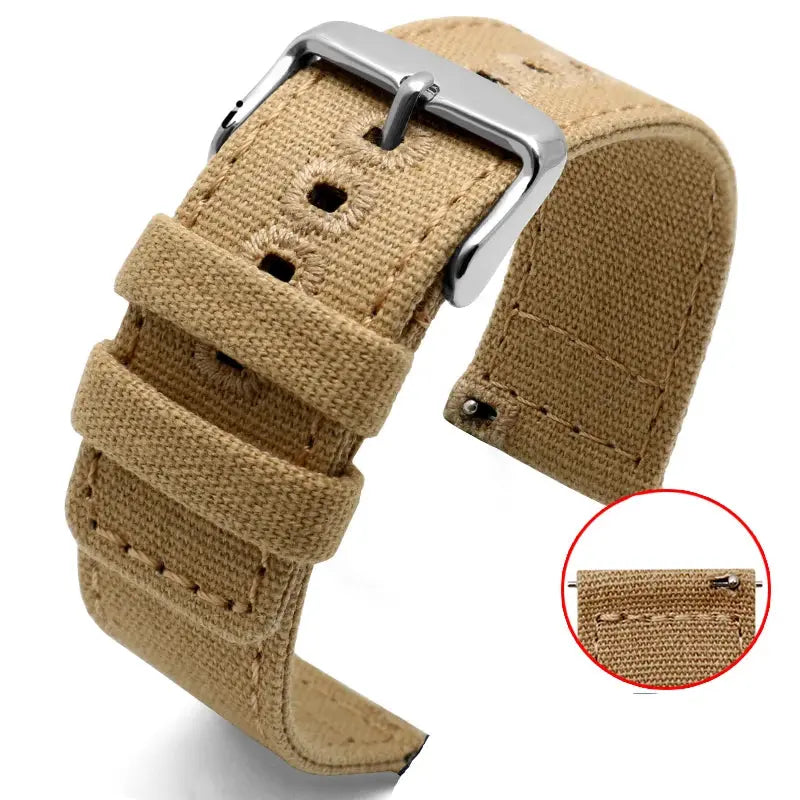 Durable Canvas Nylon Watch Strap for Seiko, CITIZEN BM8475, Breitling, TIMEX 18mm, 20mm, 22mm, 24mm - STRAPS