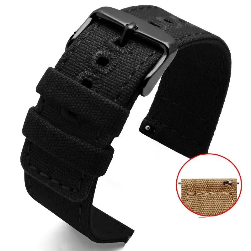 Durable Canvas Nylon Watch Strap for Seiko, CITIZEN BM8475, Breitling, TIMEX 18mm, 20mm, 22mm, 24mm - STRAPS