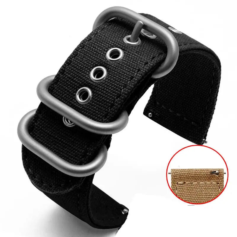 Durable Canvas Nylon Watch Strap for Seiko, CITIZEN BM8475, Breitling, TIMEX 18mm, 20mm, 22mm, 24mm - STRAPS