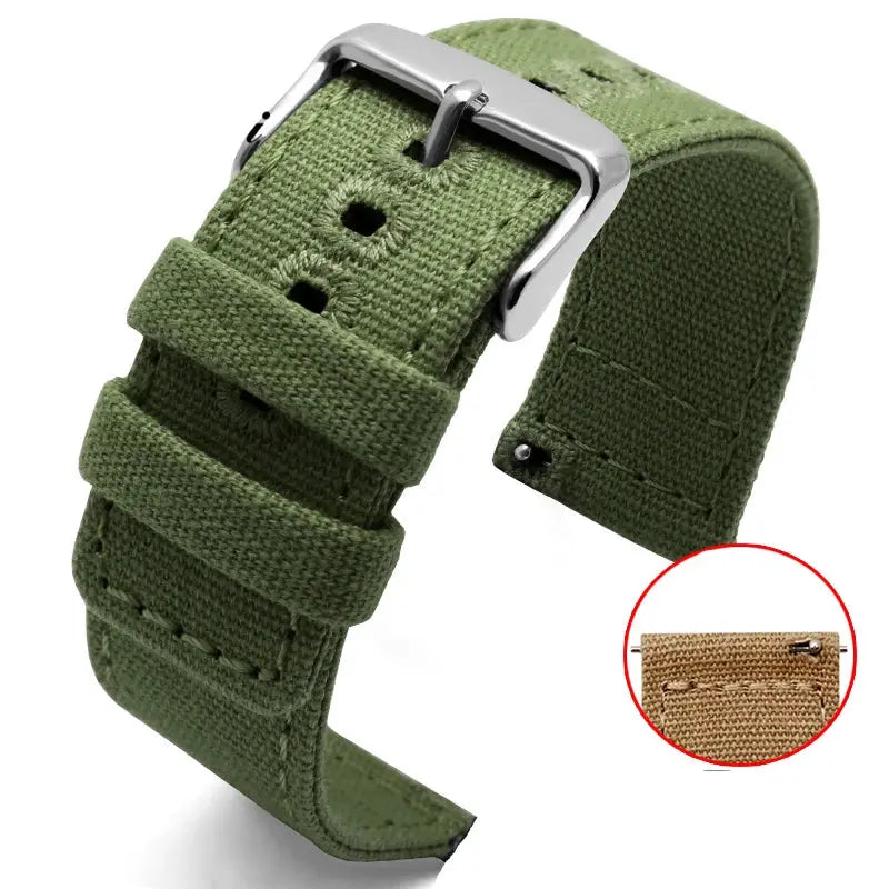 Durable Canvas Nylon Watch Strap for Seiko, CITIZEN BM8475, Breitling, TIMEX 18mm, 20mm, 22mm, 24mm - STRAPS