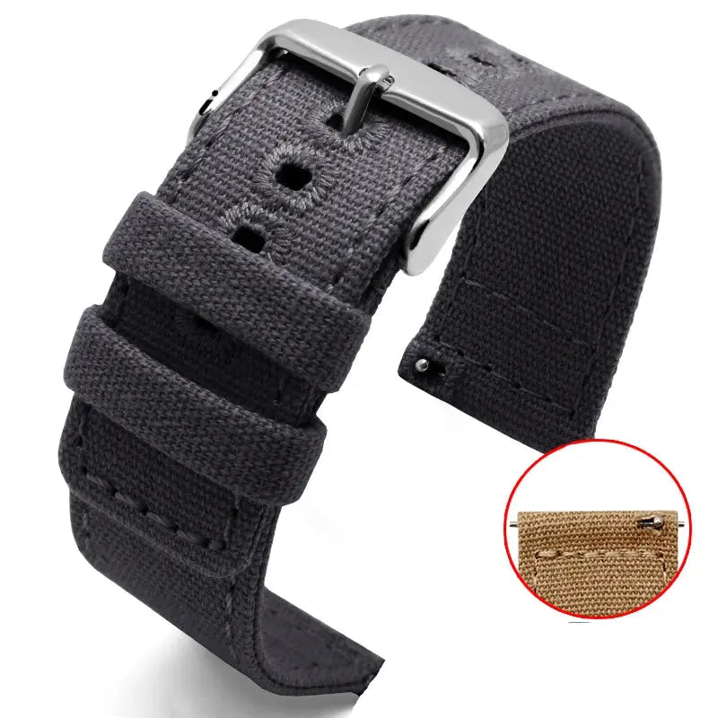 Durable Canvas Nylon Watch Strap for Seiko, CITIZEN BM8475, Breitling, TIMEX 18mm, 20mm, 22mm, 24mm - STRAPS