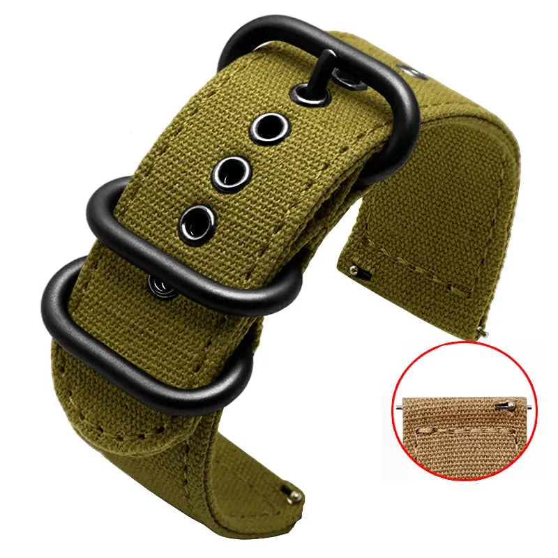 Durable Canvas Nylon Watch Strap for Seiko, CITIZEN BM8475, Breitling, TIMEX 18mm, 20mm, 22mm, 24mm - STRAPS