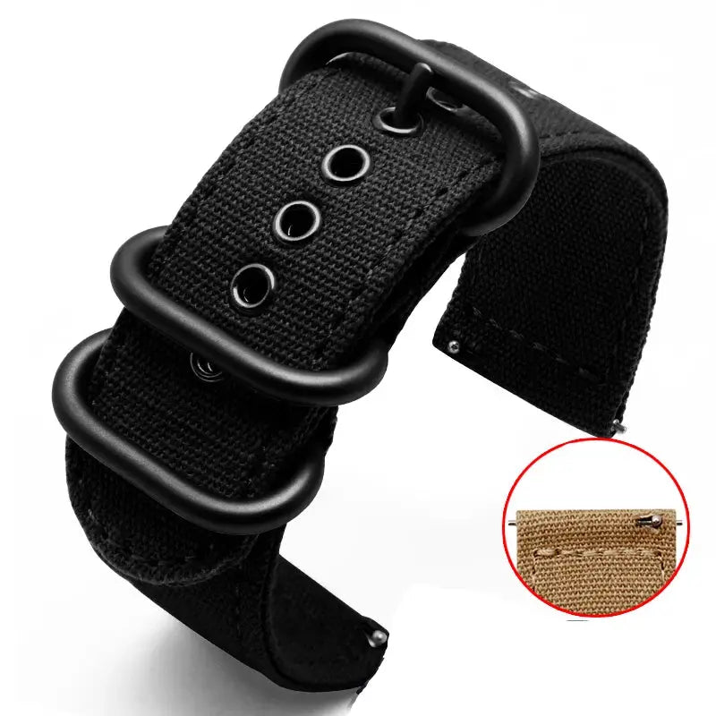 Durable Canvas Nylon Watch Strap for Seiko, CITIZEN BM8475, Breitling, TIMEX 18mm, 20mm, 22mm, 24mm - STRAPS