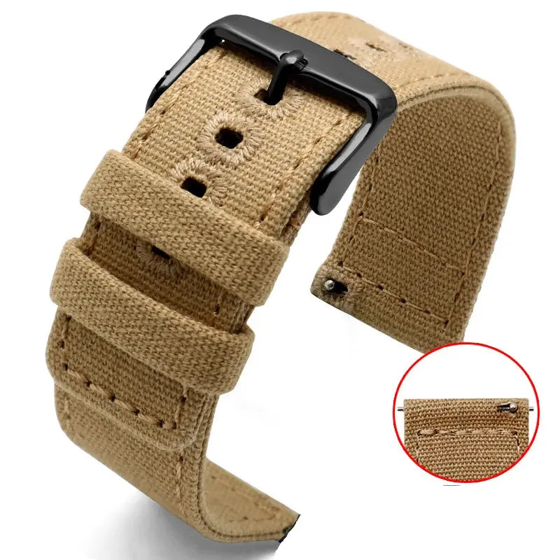 Durable Canvas Nylon Watch Strap for Seiko, CITIZEN BM8475, Breitling, TIMEX 18mm, 20mm, 22mm, 24mm - STRAPS