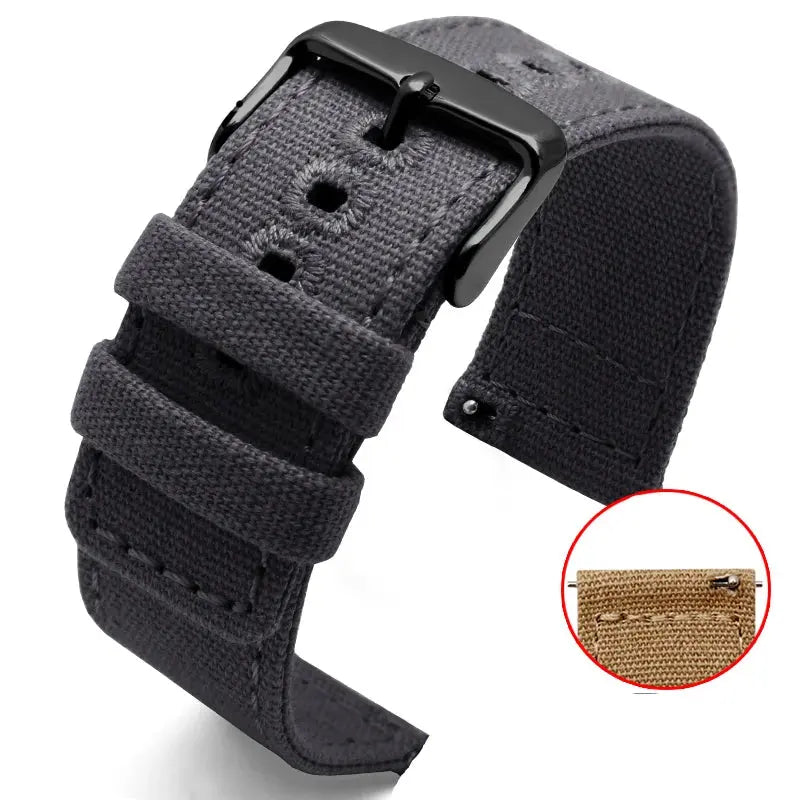 Durable Canvas Nylon Watch Strap for Seiko, CITIZEN BM8475, Breitling, TIMEX 18mm, 20mm, 22mm, 24mm - STRAPS