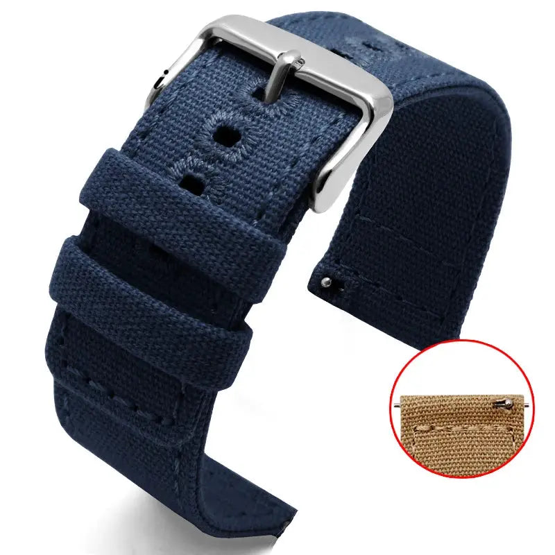 Durable Canvas Nylon Watch Strap for Seiko, CITIZEN BM8475, Breitling, TIMEX 18mm, 20mm, 22mm, 24mm - STRAPS