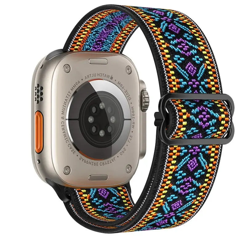 Elastic Nylon Band straps for Apple (38mm, 40mm to 45mm, 49mm)Series 3 to Series 10, Ultra 2, and SE STRAPS