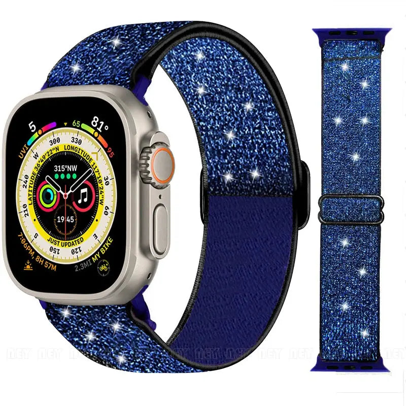 Elastic Nylon Band straps for Apple (38mm, 40mm to 45mm, 49mm)Series 3 to Series 10, Ultra 2, and SE STRAPS