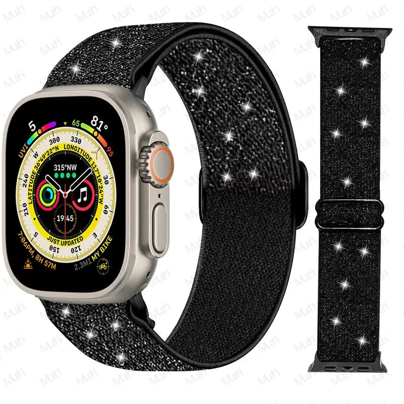 Elastic Nylon Band straps for Apple (38mm, 40mm to 45mm, 49mm)Series 3 to Series 10, Ultra 2, and SE STRAPS