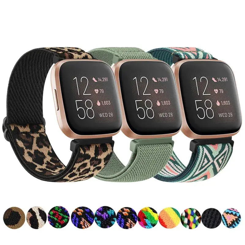 Elastic Nylon Watch Strap for Fitbit Versa/Sense Series - Adjustable Wristband - STRAPS
