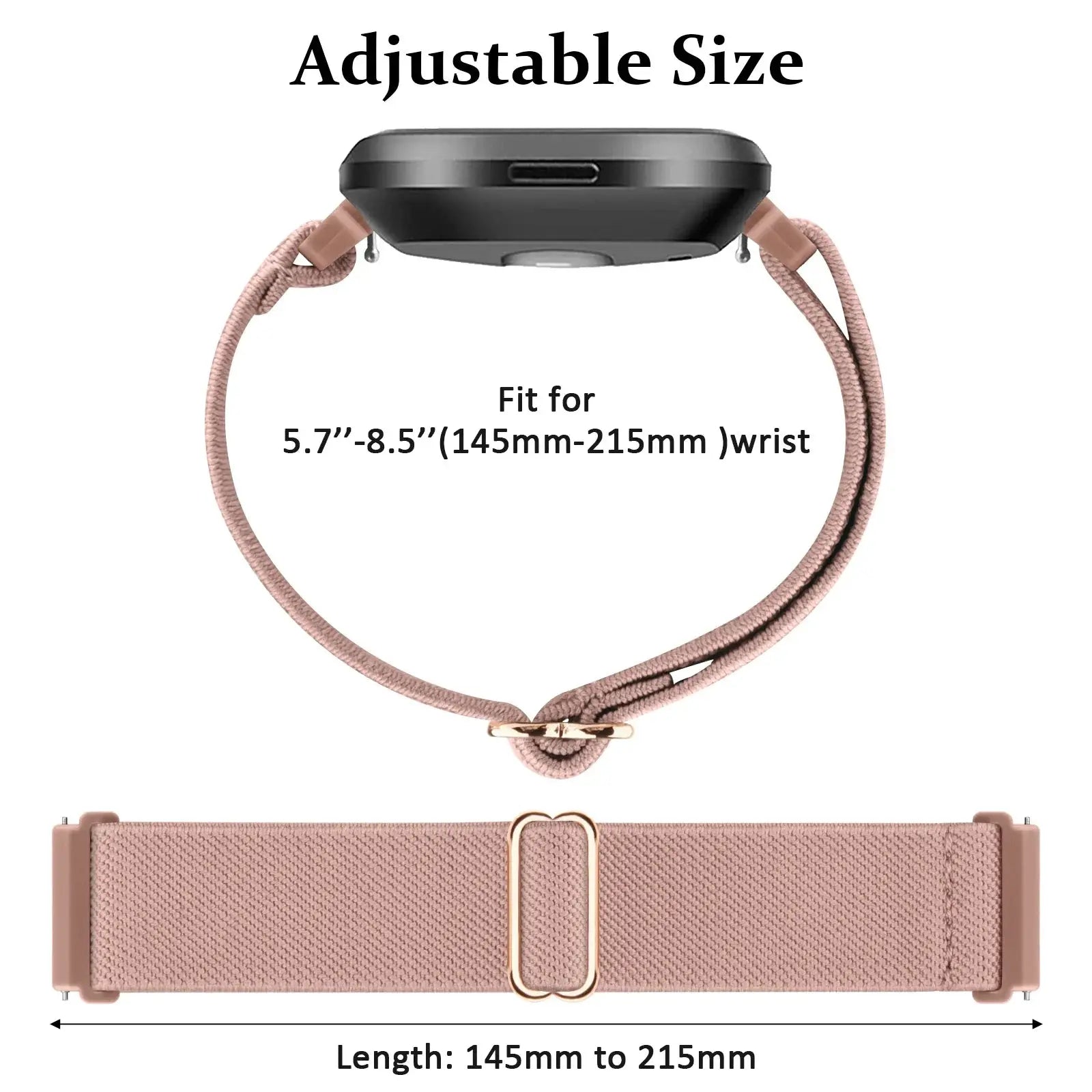 Elastic Nylon Watch Strap for Fitbit Versa/Sense Series - Adjustable Wristband - STRAPS