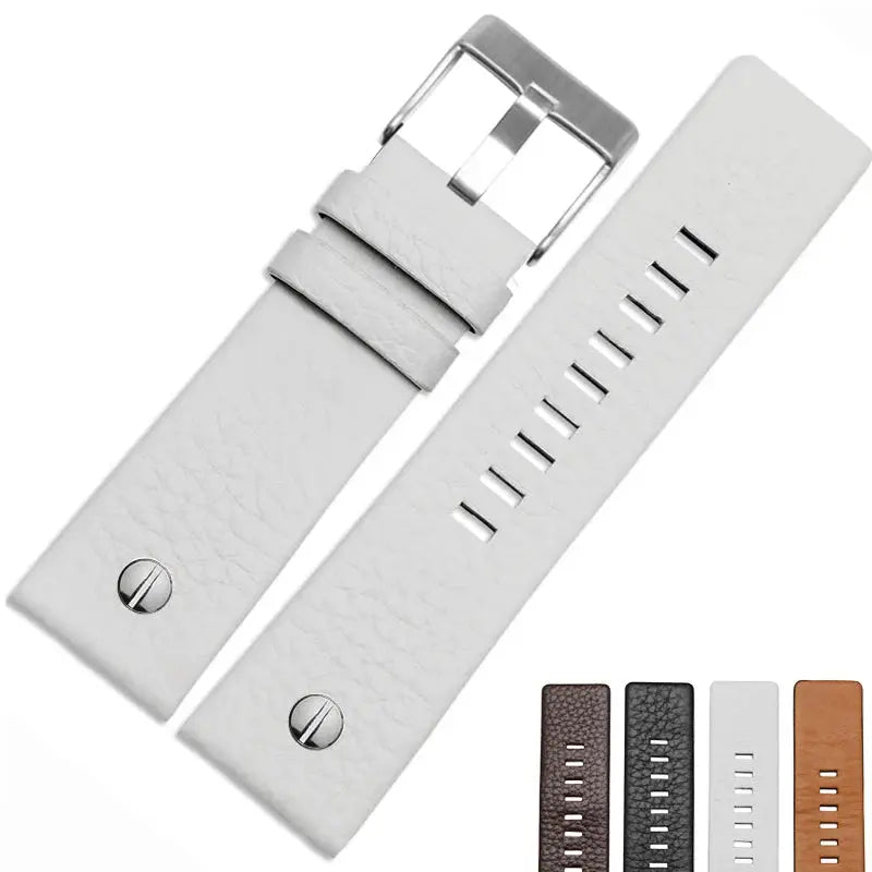 Fashionable Cowhide Watchband with Rivets – Fits Diesel DZ7313, DZ7333, DZ7322, DZ7257, DZ4318, DZ7348, DZ7334 - STRAPS