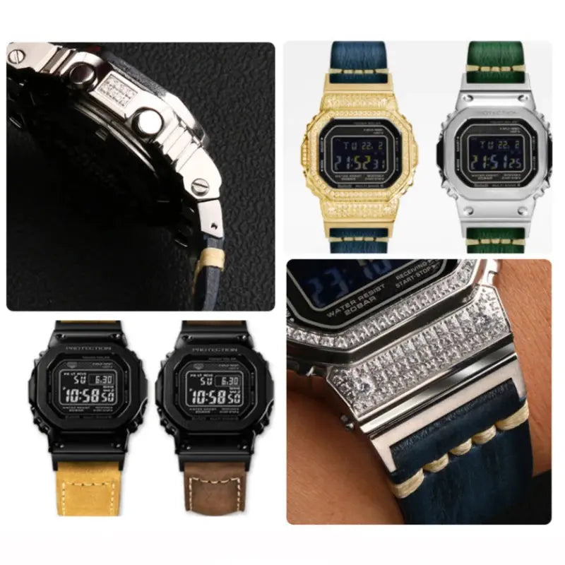 Frosted Leather Strap for G-SHOCK GMW-B5000 - Vintage Modification BandG - STRAPS