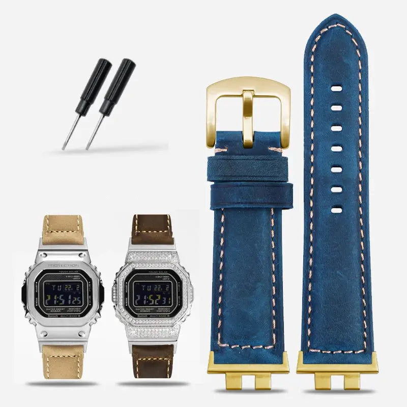 Frosted Leather Strap for G-SHOCK GMW-B5000 - Vintage Modification BandG - STRAPS