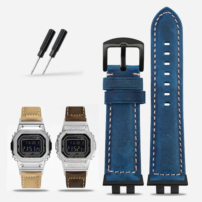 Frosted Leather Strap for G-SHOCK GMW-B5000 - Vintage Modification BandG - STRAPS