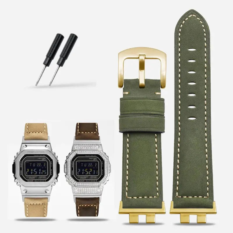 Frosted Leather Strap for G-SHOCK GMW-B5000 - Vintage Modification BandG - STRAPS