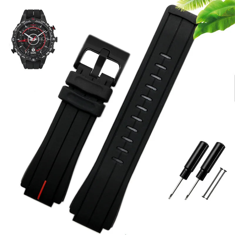 24mm Silicone Watch Band for Timex Tide T2N720 T2N721 - Waterproof Strap STRAPS