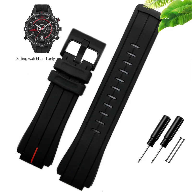 24mm Silicone Watch Band for Timex Tide T2N720 T2N721 - Waterproof Strap STRAPS