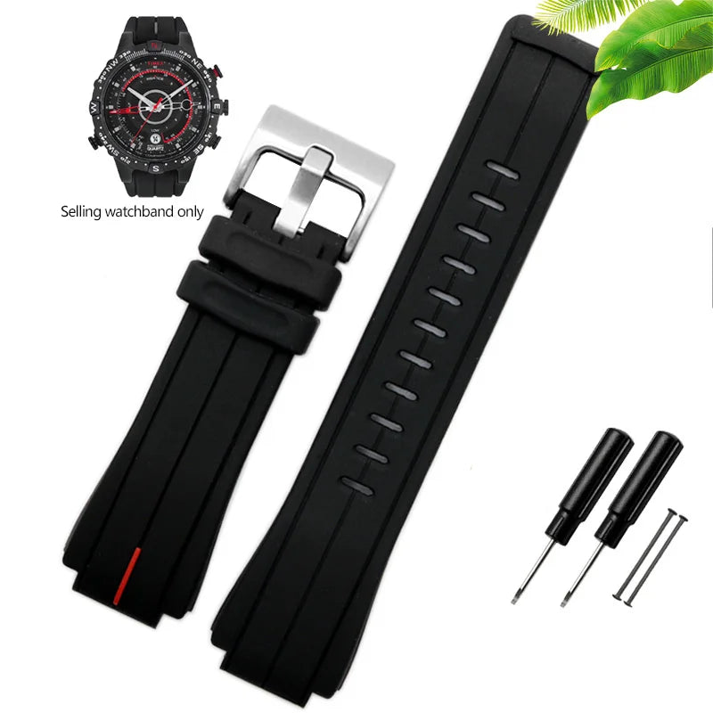 24mm Silicone Watch Band for Timex Tide T2N720 T2N721 - Waterproof Strap STRAPS