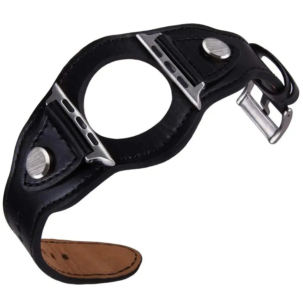 Leather Cuff Bracelet for Apple Watch 9/8/7/6/SE/3/Ultra 2, 38mm/40mm/41mm/42mm/44mm/45mm/49mm - STRAPS
