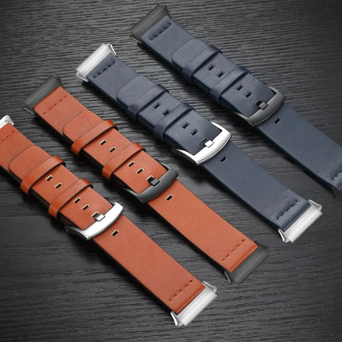 Leather Strap for Fitbit Versa 2/Lite/3/4/Sense, Pin Buckle Smartwatch Band - STRAPS