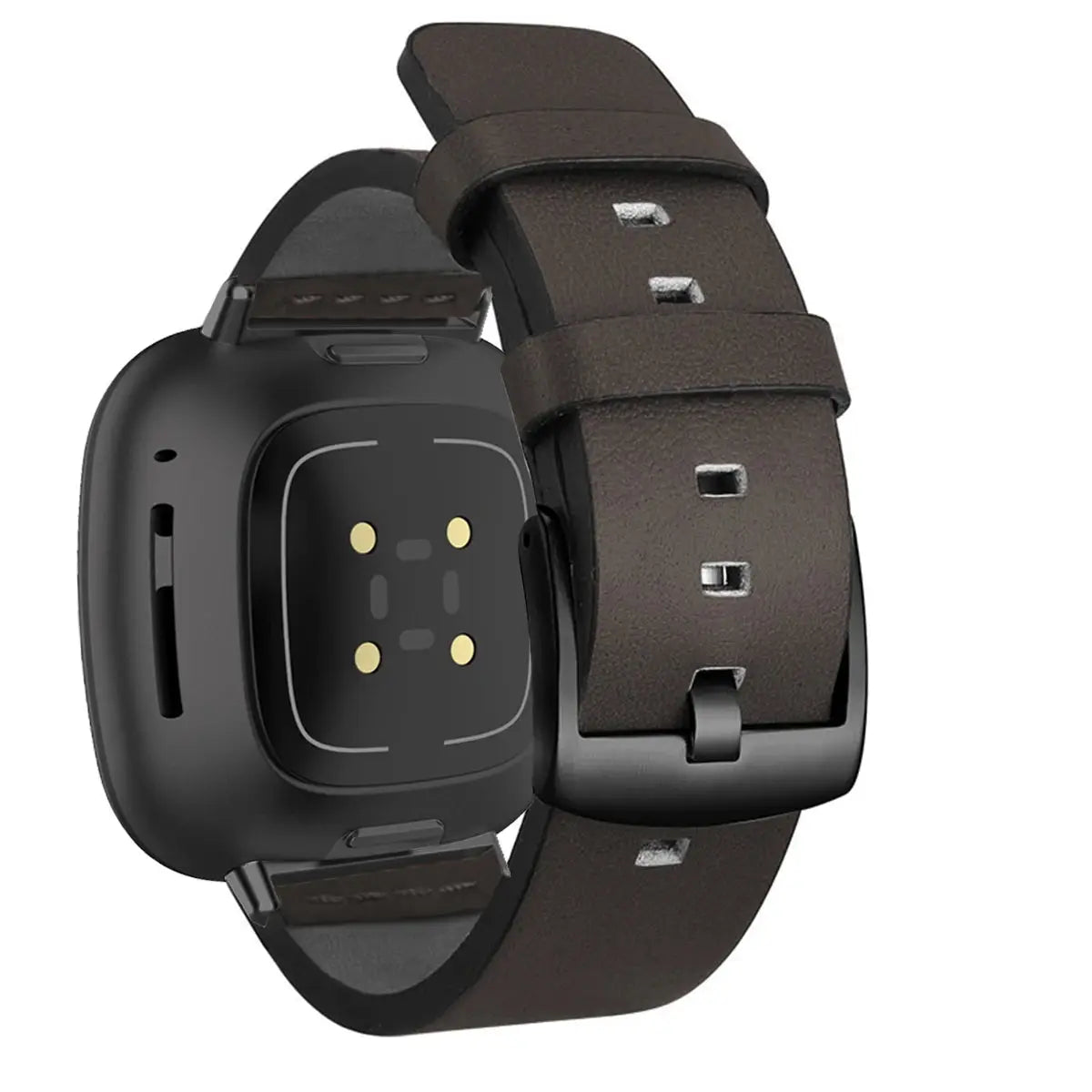 Leather Strap for Fitbit Versa 2/Lite/3/4/Sense, Pin Buckle Smartwatch Band - STRAPS
