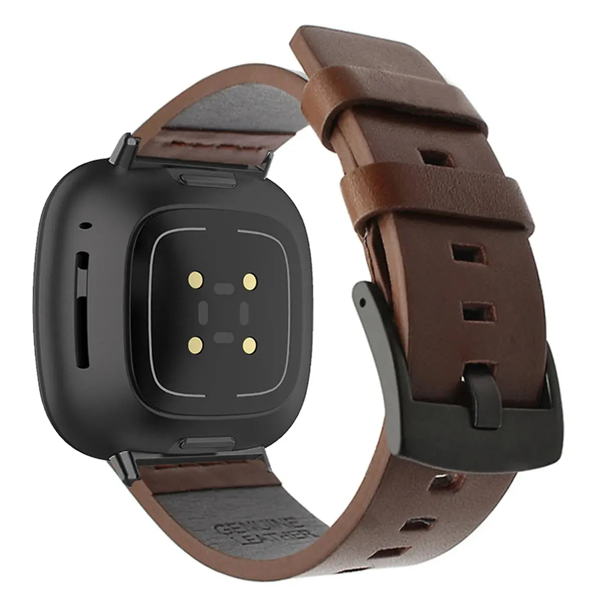 Leather Strap for Fitbit Versa 2/Lite/3/4/Sense, Pin Buckle Smartwatch Band - STRAPS