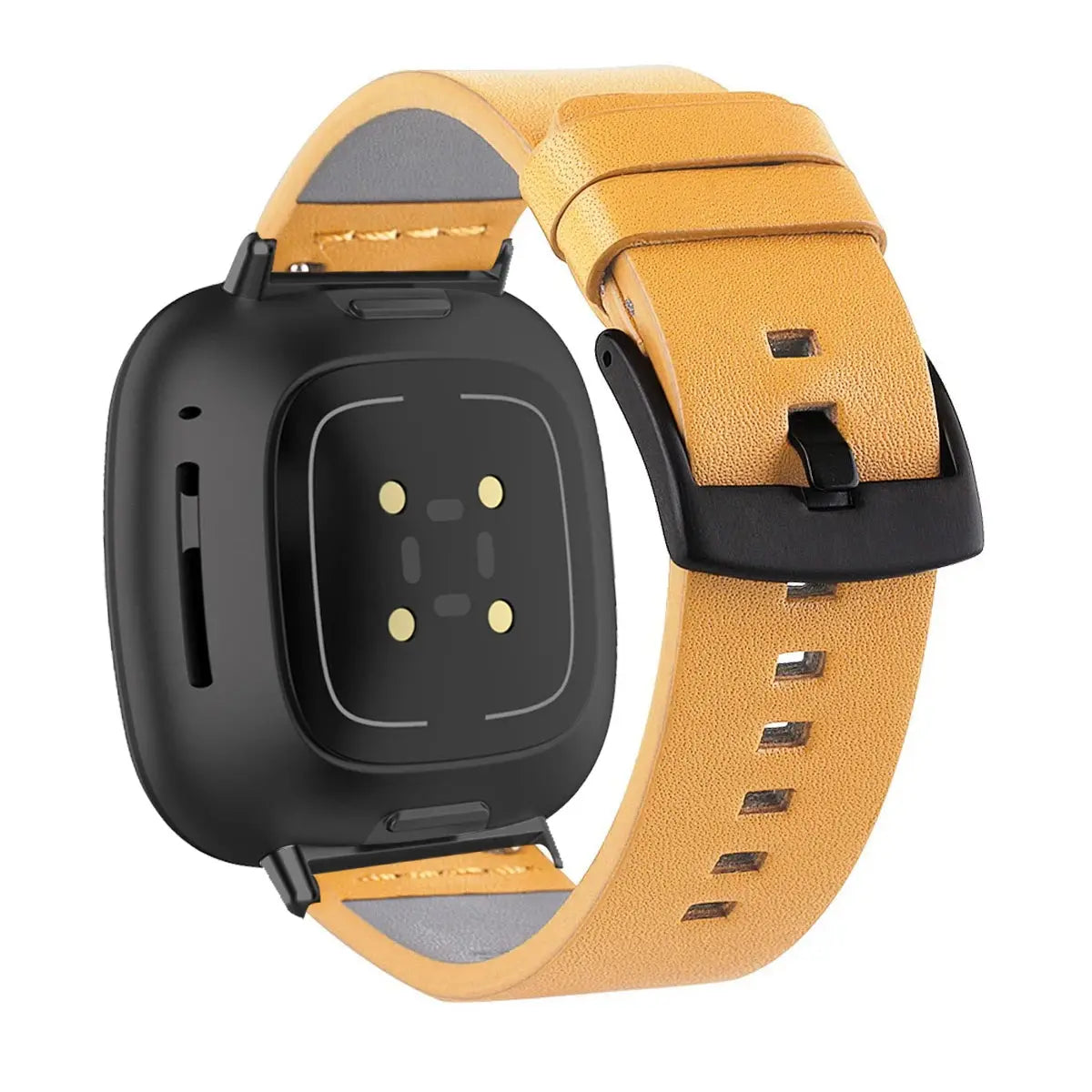 Leather Strap for Fitbit Versa 2/Lite/3/4/Sense, Pin Buckle Smartwatch Band - STRAPS