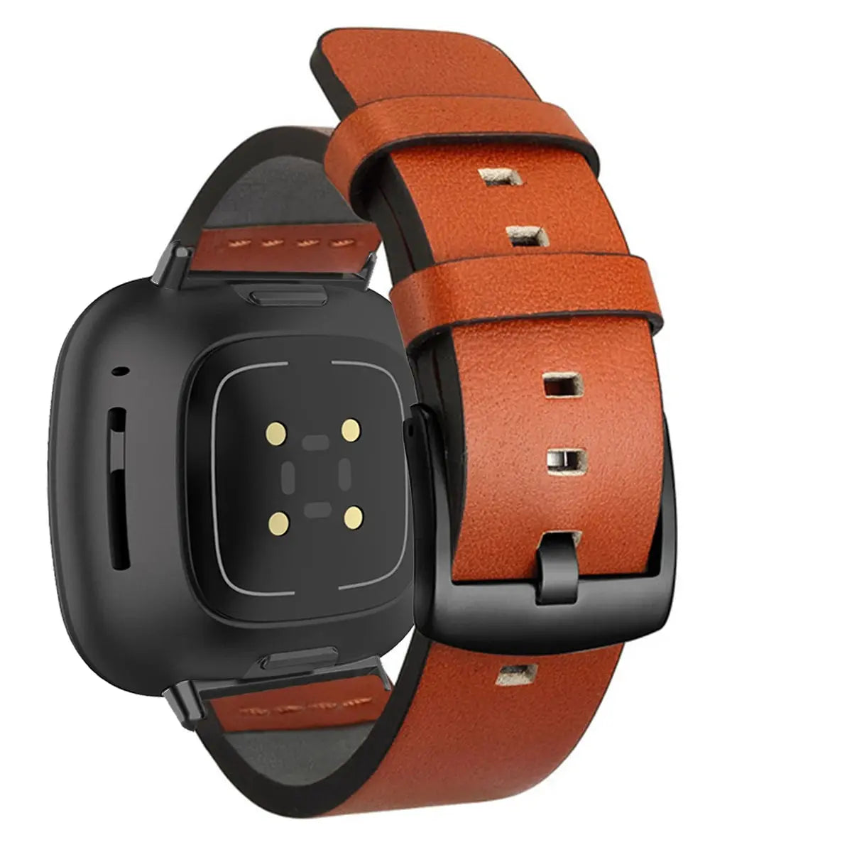Leather Strap for Fitbit Versa 2/Lite/3/4/Sense, Pin Buckle Smartwatch Band - STRAPS