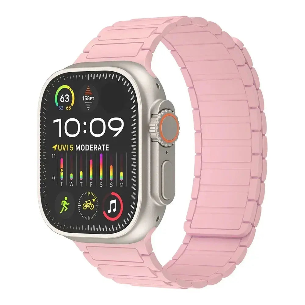 Magnetic Silicone Band for Apple Watch Ultra 2, Series 10, 9, 8, 7, SE – 49mm, 45mm, 44mm, 42mm, 41mm, 40mm STRAPS