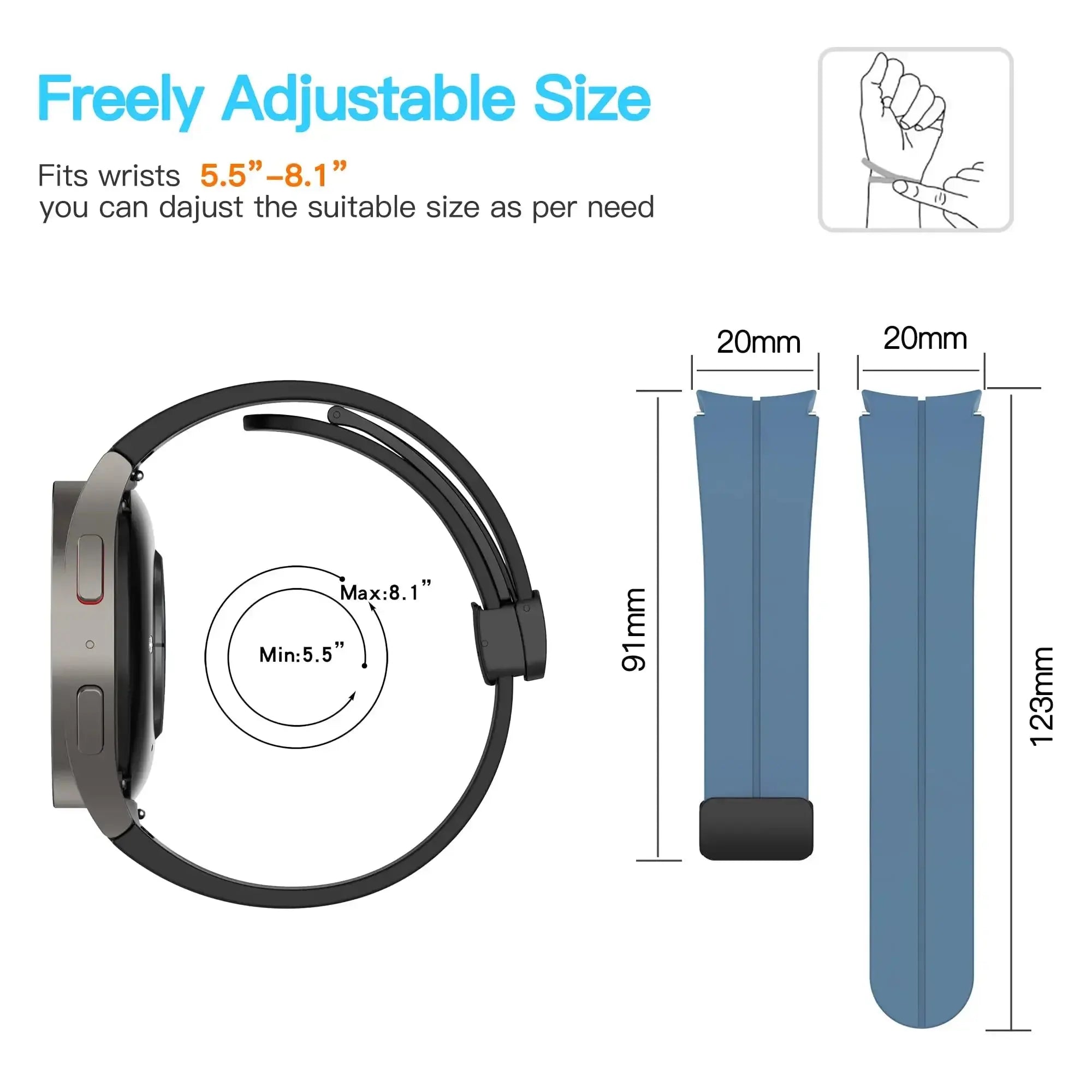 Magnetic Silicone Band for Samsung Galaxy Watch 7/6/5/4 & Classic - STRAPS