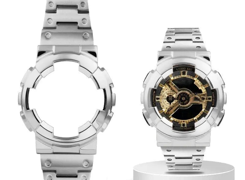 Metal Case & Band for G-SHOCK GA100/110/120/GD100/120 - Stainless Steel Bezel - STRAPS