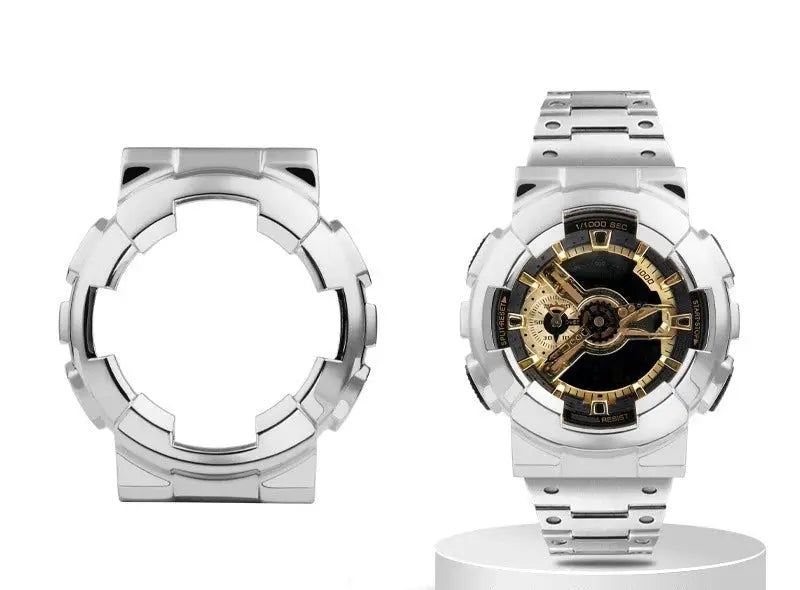 Metal Case & Band for G-SHOCK GA100/110/120/GD100/120 - Stainless Steel Bezel - STRAPS