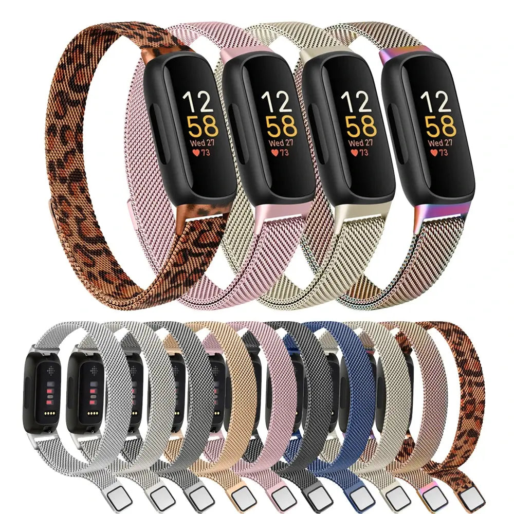Metal Magnetic Loop Strap for Fitbit Inspire 3 - Stainless Steel Milanese Band - STRAPS