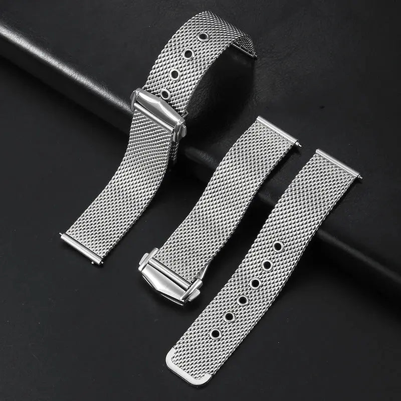 Milan Steel Mesh Anti-Allergy Watchband for Omega 007 Seahorse 300 Observatory & Universal Watches - STRAPS