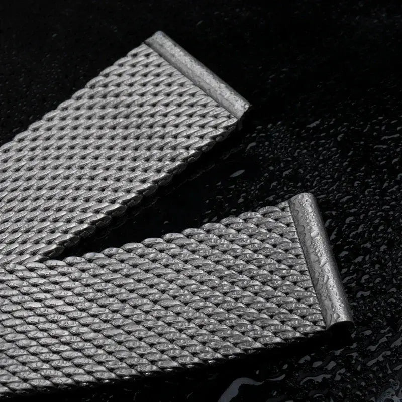 Milan Steel Mesh Anti-Allergy Watchband for Omega 007 Seahorse 300 Observatory & Universal Watches - STRAPS