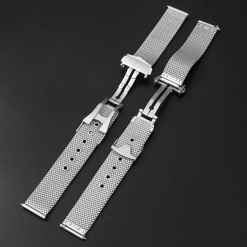 Milan Steel Mesh Anti-Allergy Watchband for Omega 007 Seahorse 300 Observatory & Universal Watches - STRAPS