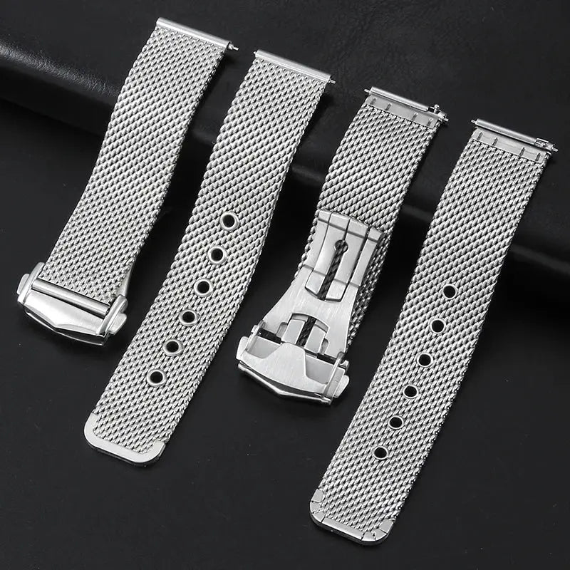 Milan Steel Mesh Anti-Allergy Watchband for Omega 007 Seahorse 300 Observatory & Universal Watches - STRAPS