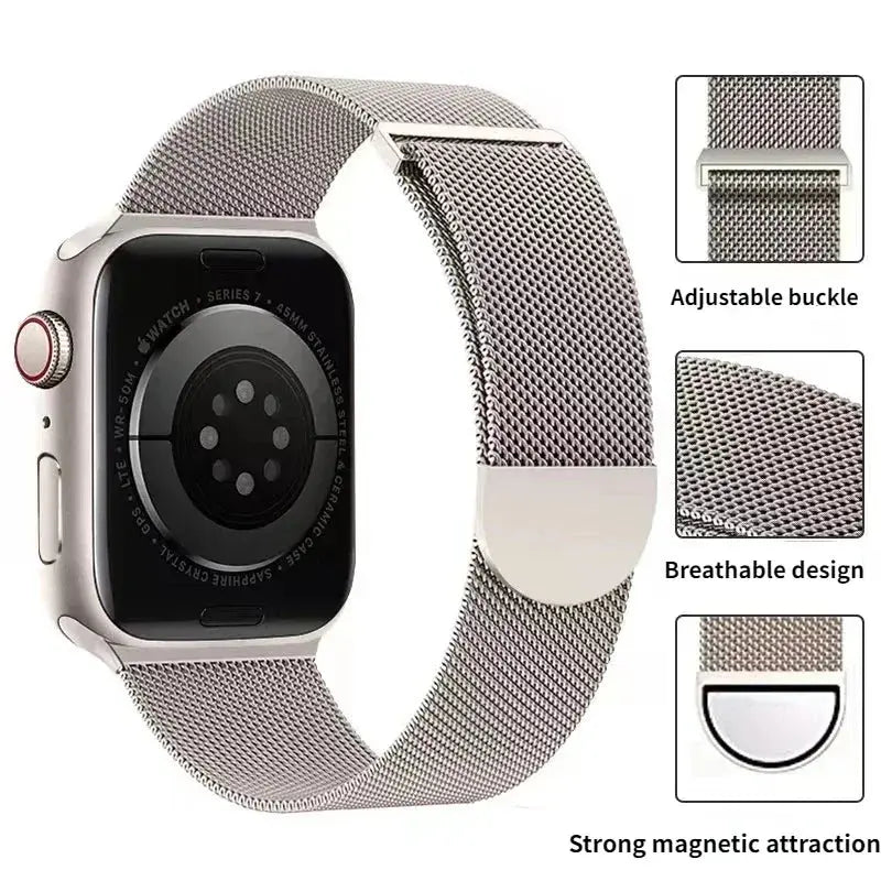 Milanese Magnetic Strap for Apple Watch – Ultra 2, Series 10, 9, 8, 7,  6, 5, 4, SE, 3, 2, 1 STRAPS