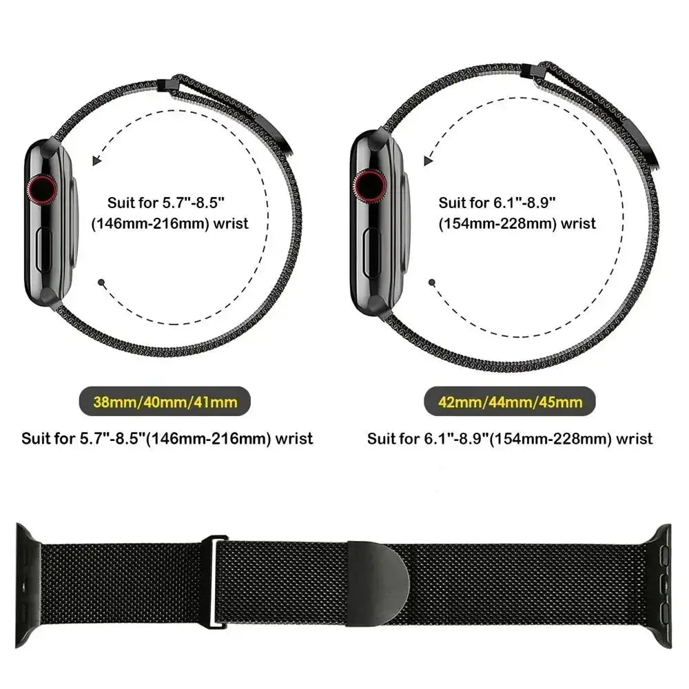 Milanese Magnetic Strap for Apple Watch – Ultra 2, Series 10, 9, 8, 7,  6, 5, 4, SE, 3, 2, 1 STRAPS
