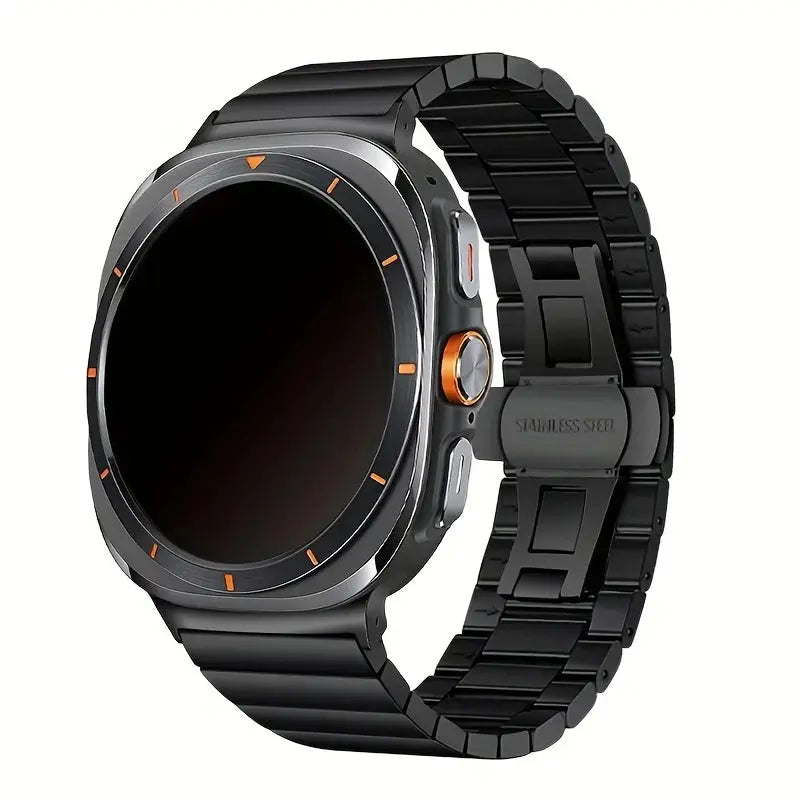 No Gaps Curved End Stainless Steel Strap for Samsung Galaxy Watch 7 Ultra 47mm - STRAPS