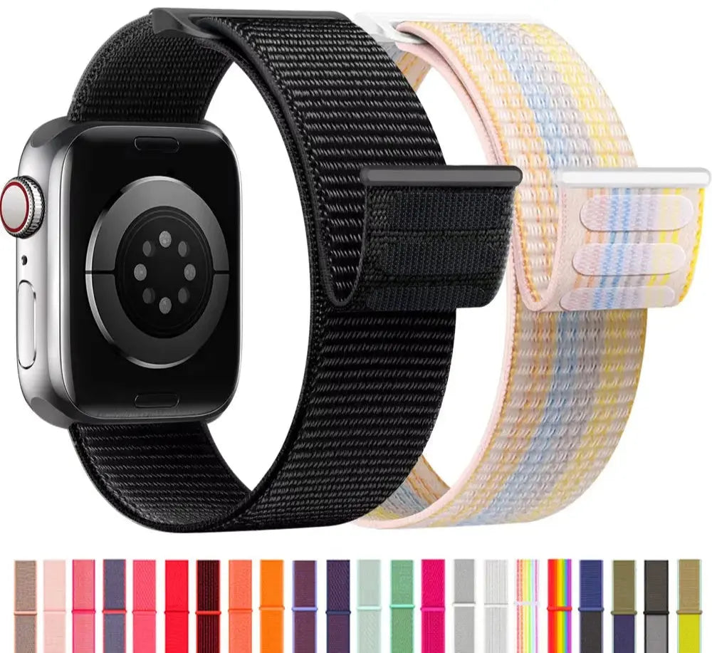 Nylon Loop Strap for Apple, Watch Sport Band Bracelet for Series Ultra 8/7/6, SE, 5, 4, 38mm to 49mm STRAPS