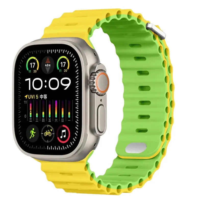 Ocean Silicone Strap for Apple Watch Ultra 2, Series 10, 9, 8, 7, SE – 49mm, 45mm, 41mm, 44mm, 42mm, 40mm STRAPS